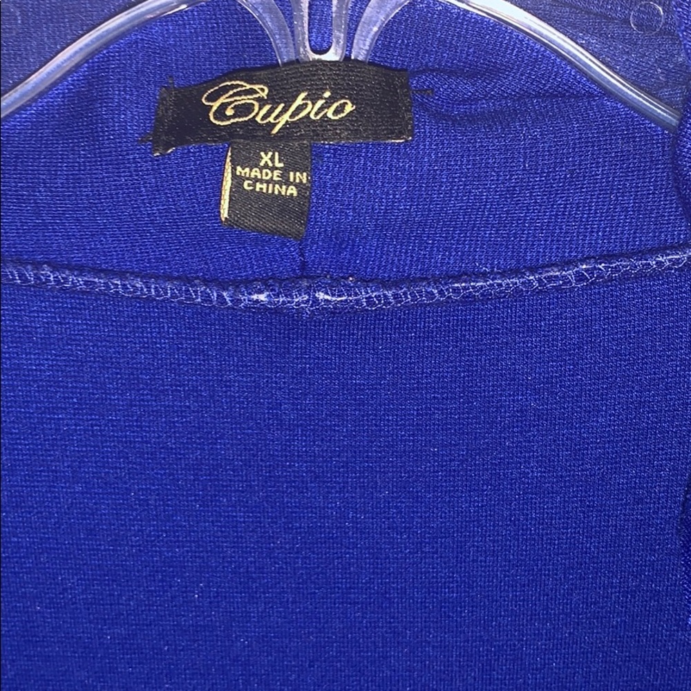 Royal blue dressy jacket with ruffles - Picture 4 of 8